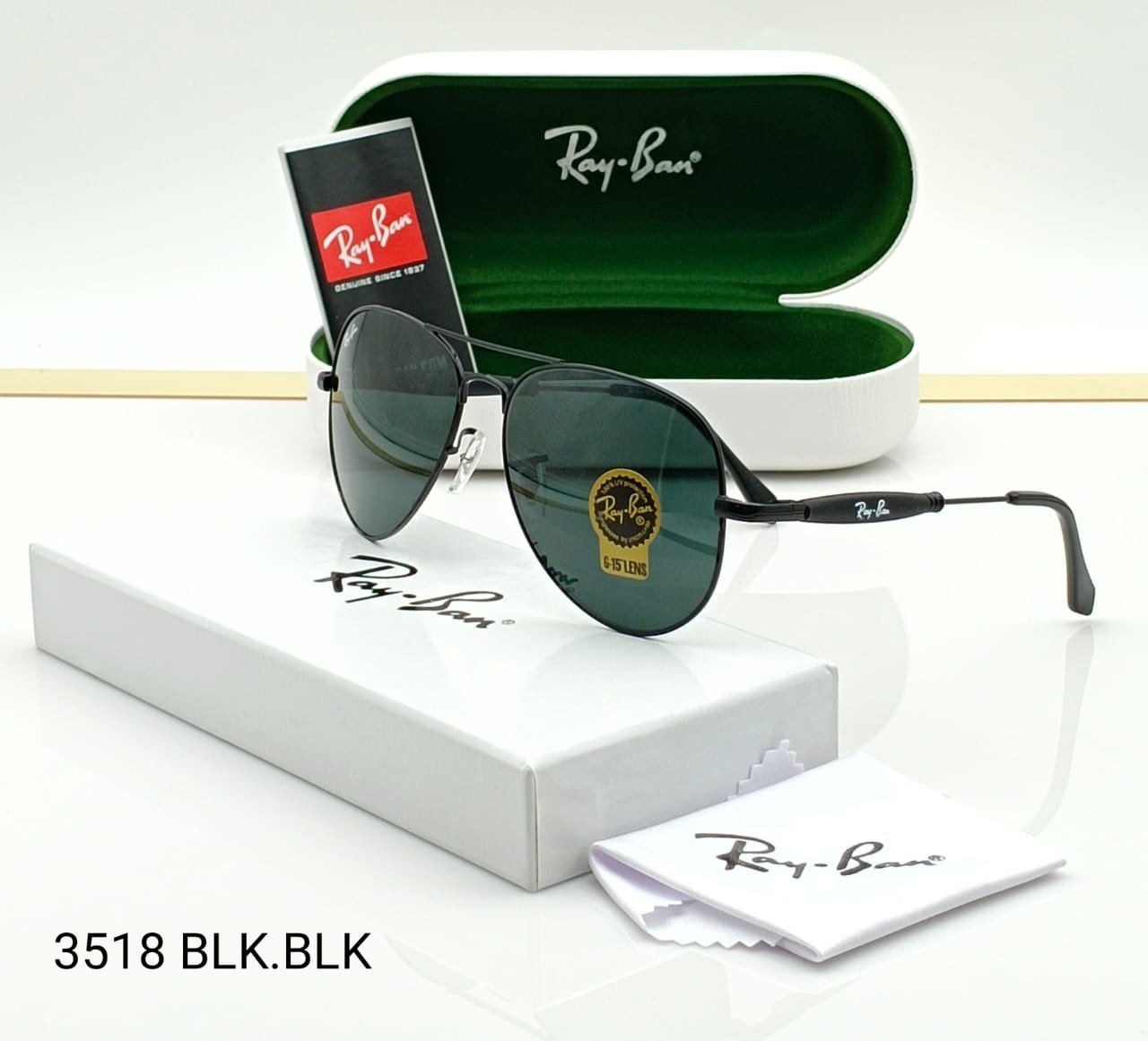 RAYBAN LUXURY BLACK SHADES #3518