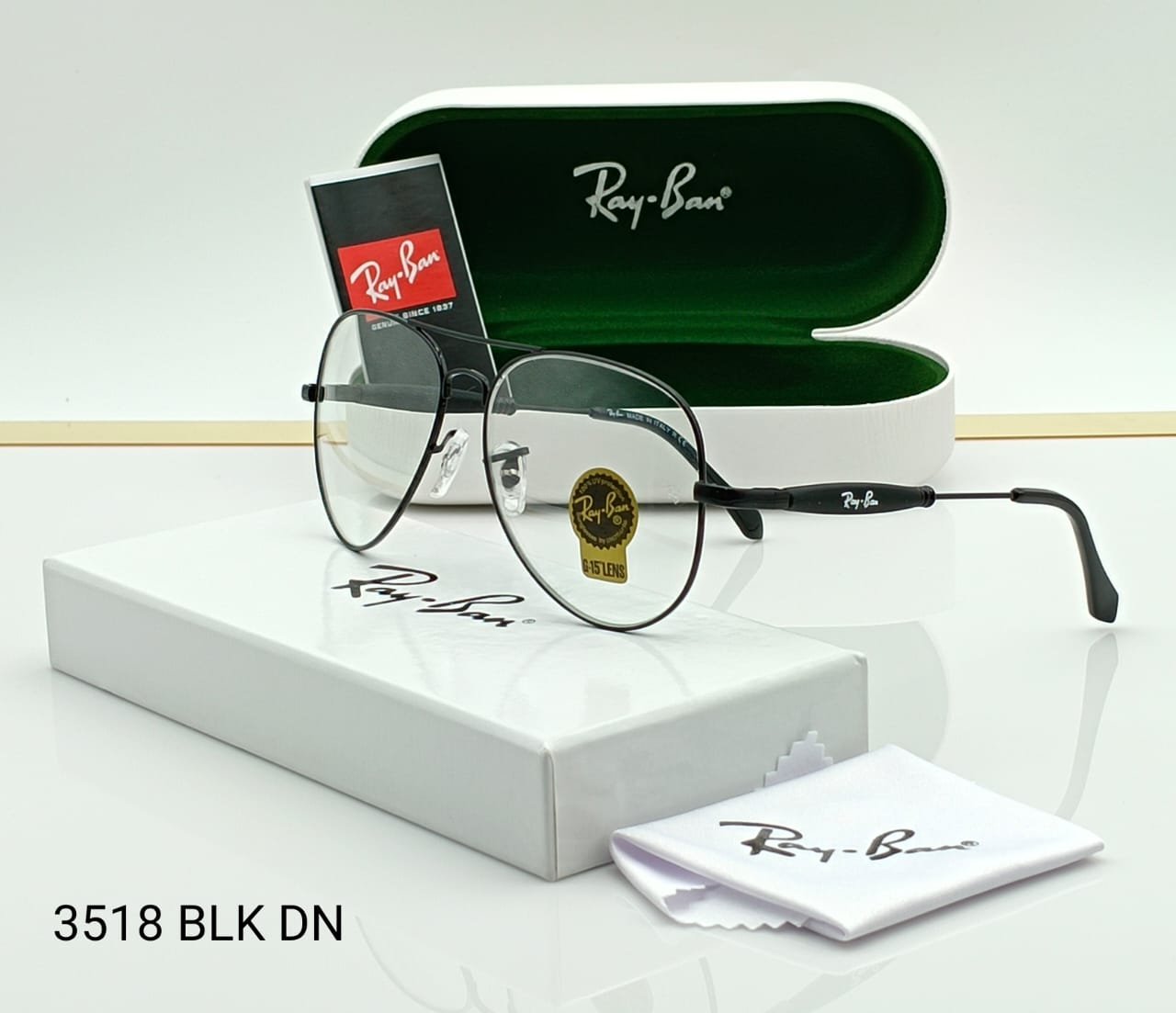 RAYBAN LUXURY BLACKWHITE SHADES #3518