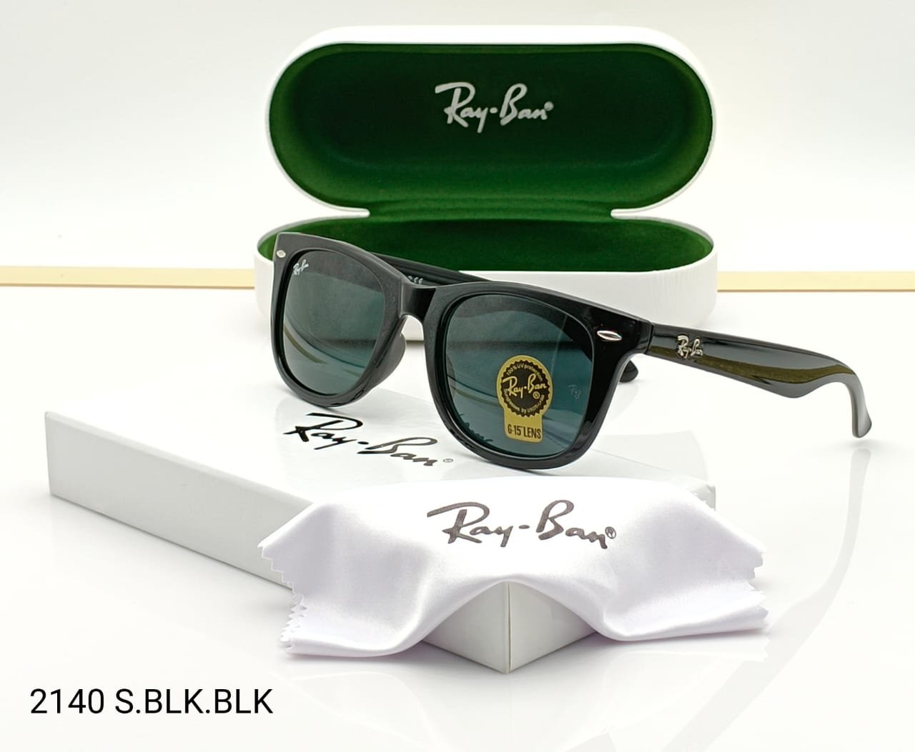 RAYBAN WAYFARER LUXURY BLACK SHADES #2140