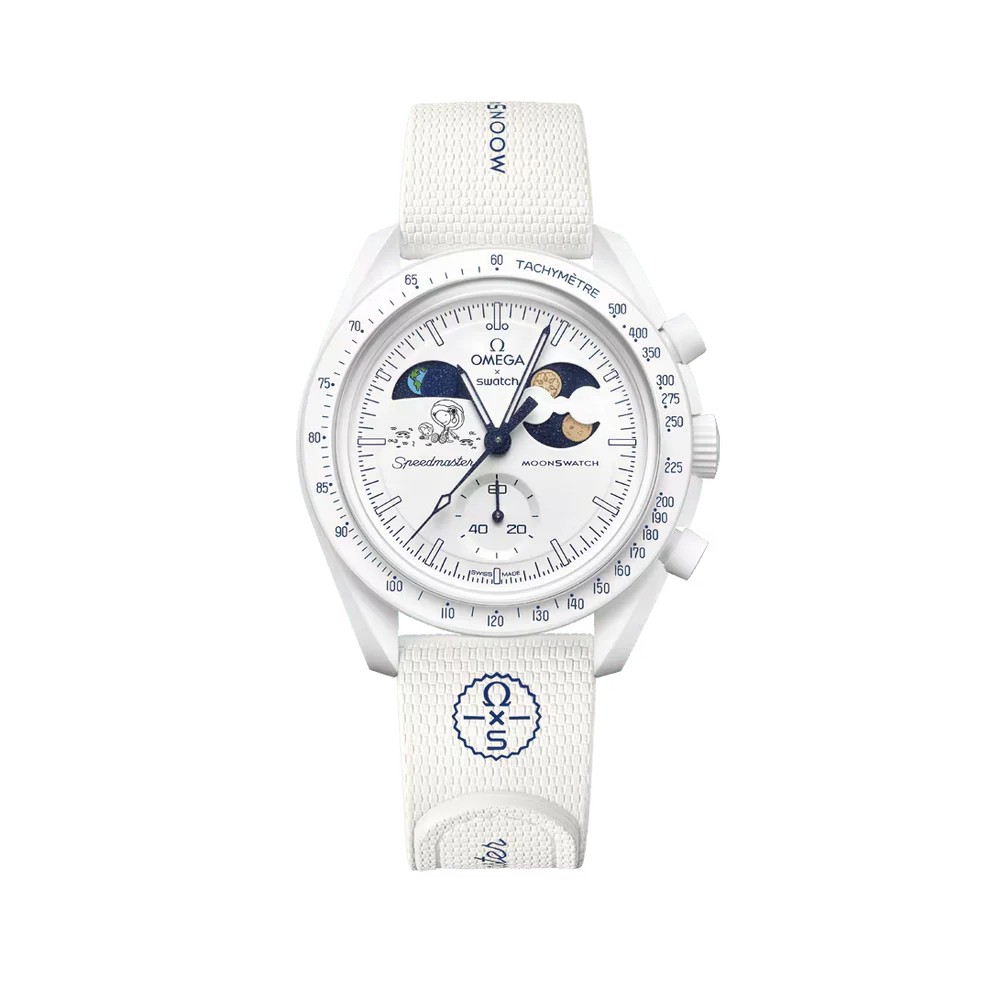 Swatch X Omega Bioceramic Moonswatch Mission To Earthphase - Moonshine Gold Snow White